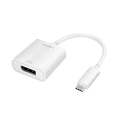 Abbildung von LogiLink UA0246A USB C (3.2 Gen 1x1) auf DisplayPort Adapter, Auflösung 4K/60Hz für Windows 8/10, Mac OS X (inkl. MacBook Pro Modelle ab 2016), Chrome und Android