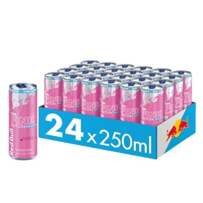 Abbildung von Red Bull Energy Drink Pink Edition (Sugarfree) 24er Palette Dosen Getränke mit Waldbeere Geschmack, EINWEG (24 x 250 ml)