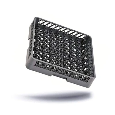 Abbildung von Kerafactum Spülkorb Korb 64 Finger Teller Gläser Tassen Tabletts für die Gastronomie Spülmaschine Spülmaschinenkorb Universal aus Kunststoff 50x50 cm grobmaschig erweiterbar All Purpose Rack