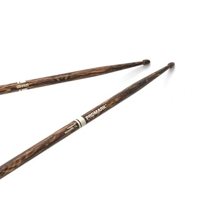 Abbildung von ProMark Schlagzeug Sticks Rebound 7A FireGrain Keine übermäßige Vibration Lackierung, Eichel Tipp, Hickoryholz 1 Paar, R7AFG, Black