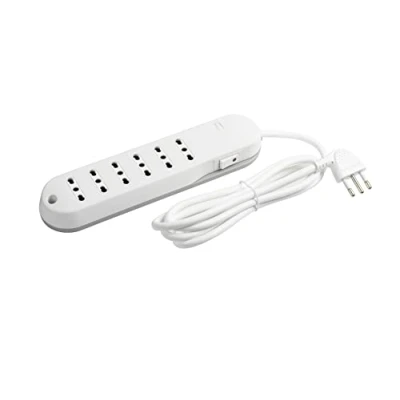 Abbildung von BTICINO Steckdosenleiste Slim 6 Plätze, Steckdosen Zweipass 10/16 A, mit Schalter und Kabel 1,5 m, Stecker 10 platzsparend, robust, sicher, ideal für Zuhause Büro, Weiß