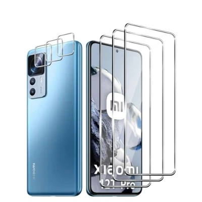 Abbildung von Zicurz 3+3 Stück Schutzglas für Xiaomi 12T Pro, Panzer Schutz Glas, 3 Schutzfolie und Kamera Schutzglas, HD Displayschutz, Blasenfrei, Pro