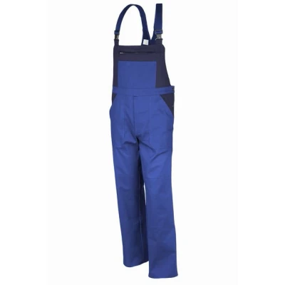 Abbildung von Qualitex Workwear Arbeitslatzhose basic 2 farbiger Blaumann BW 240 aus faserverstätkter Baumwolle (1 tlg) Latzhose mit 7 Taschen Strapazierfähig Pflegeleicht Waschbar