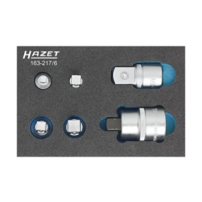 Abbildung von HAZET 163 217/6 Vergrößerungs / Reduzieradapter Satz, Knarre 6,3 (1/4&quot;), 10 (3/8&quot;), 12,5 (1/2&quot;), 20 (3/4&quot;) 6 Safety Insert System