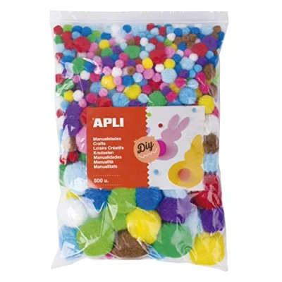 Abbildung von APLI Kids Pompons farbig sortiert 500 Stück