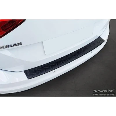 Abbildung von Avisa Matt Schwarz Aluminium Heckstoßstangenschutz kompatibel mit Volkswagen Touran III 2015 inkl. R Line &#039;Riffled Plate&#039;