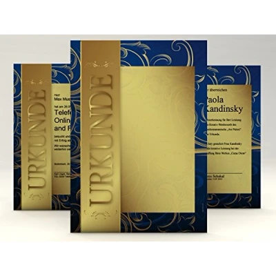 Abbildung von Urkundenpapier &quot;Gold&quot; 100 Blatt klassisch für Urkunden Zertifikate DIN A4 190g/qm hochwertig Briefpapier Kartonpapier certificate paper Blanko Urkunde Anerkennung Papier