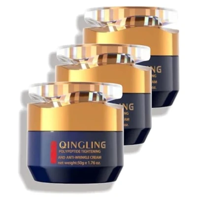 Abbildung von Qingling Creme gegen Falten, Gesichtscreme, Straffungs und Anti Falten mit Polypeptiden, zur Faltenentfernung, Reduziert feine Linien (150ML)
