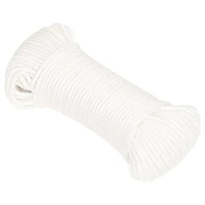 Abbildung von vidaXL Bootsseil Ankerleine Festmacher Tauwerk PP Leine Seil Tau Polypropylenseil Geflochten Flechtleine Weiß 5mm 50m Polypropylen