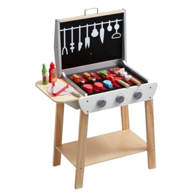 Abbildung von VEVOR Kinder BBQ Grill Küche Kochen Essen Spielzeugset Rollenspiel 21 teilig