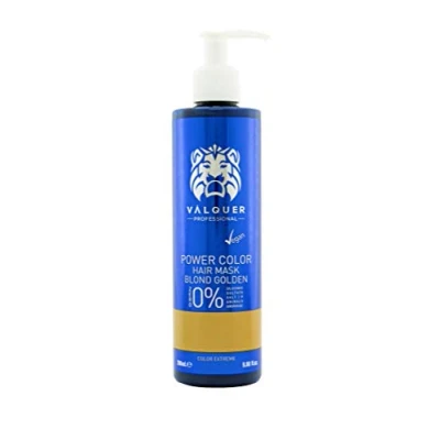 Abbildung von Valquer Professional Mask Power Color gefärbtes Haar. Vegan und sulfatfrei (goldblondes Haar) Hair Enhancer 275 ml