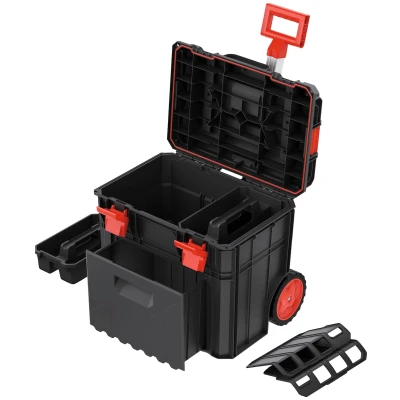 Abbildung von Kistenberg Werkzeugtrolley Werkzeugkoffer Werkzeugkasten Rollende Werkstatt (inklusive Schublade, Werkzeughalter, Träger, Metallscharniere, x Block Pro, 546 380 510 mm)