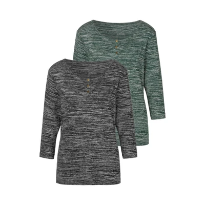 Abbildung von LASCANA 3/4 Arm Shirt, mit goldfarbenden Knöpfen