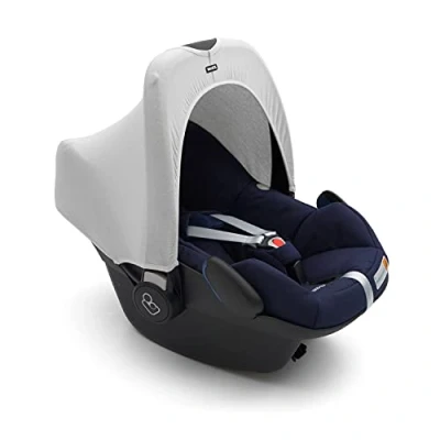 Abbildung von Dooky Hoody Sonnenschutz, Sonnenverdeck für Babyschalen oder Kinderwagen (inkl. UV Schutz 40+, Altersgruppe 0+, geeignet die meisten Marken, waschbar), Grau