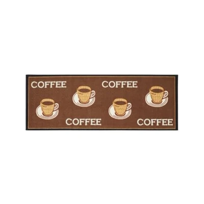 Abbildung von andiamo Küchenläufer Coffee Kurzflor Läufer Küchenteppich Teppich Küche 67 x 180 cm braun