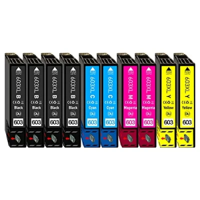 Abbildung von Druckerparadies 10er Multipack für Epson 603XL Tintenpatronen Set Tintenpatrone (10 tlg., XP2100 XP2105 XP2150 XP2155 XP3100 XP3105 XP3150 XP3155 XP4100 XP4105)