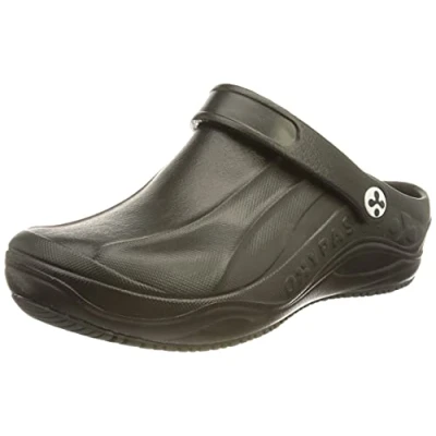 Abbildung von Oxypas Safety Jogger Clogs für Damen Smooth Leichter Arbeitsschuh Herren, ideal Krankenhaus, Küche oder Garten, Schwarz, Größe EU 38
