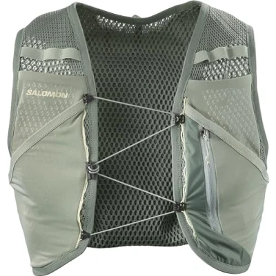 Abbildung von Salomon Active Skin 4 No Flasks Unisex Hydrationsweste Trail running Wandern MTB, Kompatibel mit weichen Trinkflaschen (nicht enthalten), Einfache Flüssigkeitszufuhr, Präzise Passform, Grün, XL