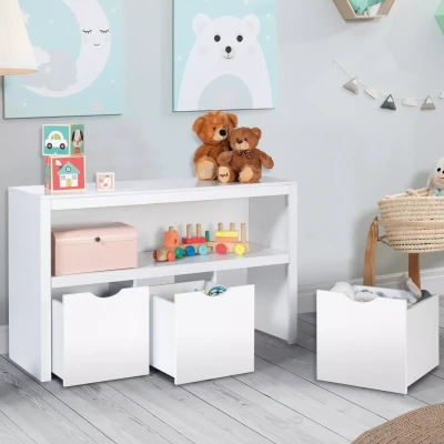 Abbildung von Aufbewahrungsmöbel für Kinder 3 Schubladen Holz weiß IDMarket