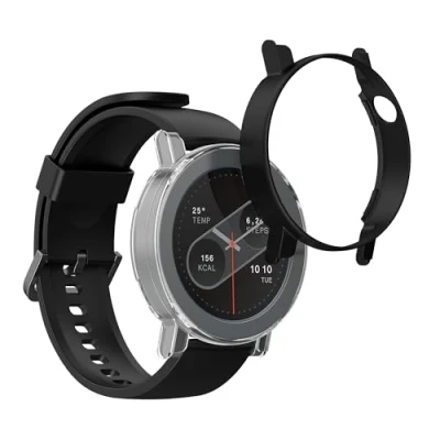 Abbildung von kwmobile 2X Hülle kompatibel mit CMF by Nothing Watch Pro 2 (D398) Fitnesstracker Case Set Schwarz Transparent ohne Tracker