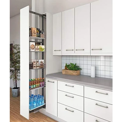 Abbildung von Gedotec Hochschrank Auszug Vollauszug Apotheker mit 5 Einhängetablar Frontauszug für Korpusbreite 300 mm Höhe 1900 2200 Apothekerauszug Dämpfung 1Komplett Set Schränke
