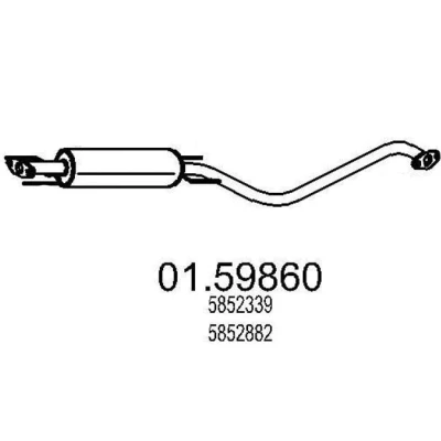 Abbildung von MTS 01.59860 Mittelschalldämpfer 1930 OPEL: Vectra B Limousine, Caravan, CC