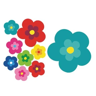 Abbildung von tradercat pril Blumen Sticker I autoaufkleber 9 Stück als Set Retro Aufkleber für Jede Glatte Oberfläche, ideal Ihr Auto prilblumen (Türkis)