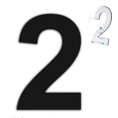 Abbildung von nanlyiau 3in/7.5cm selbstklebende hausnummern schwarz matt Edelstahl Hausnummer Wasserdicht, rostfest und korrosionsbeständig(paste black 3in2)