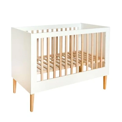 Abbildung von ATB Weiss Babybett Ila 60x120 Baby Bett Für Massivholz Bed 120x60 for Babys Kinderbett Ab 3 Jahr Weiß Crib 60 x 120 Beyaz Bebek Yatagi Komplett Beybi Cots Sleep