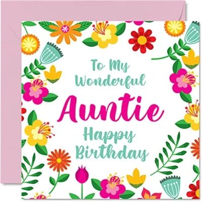 Abbildung von Lustige Geburtstagskarten für Tante wunderbare Frau niedliche Geburtstagskarte von Neffe besondere Geburtstagsgeschenke 145 mm florale Grußkarten Geschenk
