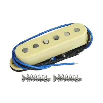 Abbildung von FLEOR Single Coil Tonabnehmer Alnik 5 ST Mittelgitarren versetzt für SQ E Gitarre, Creme