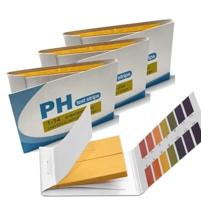 Abbildung von 320x ph Teststreifen Testpapier Lackmuspapier Wertebereich 1 14 mit Farbvergleichsskala (4x 80er Pack)
