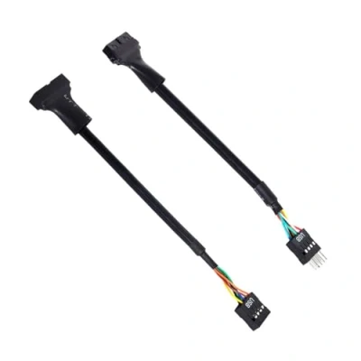 Abbildung von Cablecc 2 x USB 2.0 9Pin auf 3.0 20pin Gehäuse Header Buchse Kabel reversibel für Motherboard