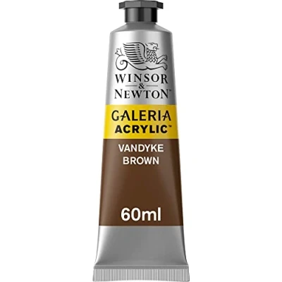 Abbildung von Winsor &amp; Newton 2120676 Galeria Acrylfarbe, hohe Pigmentierung, lichtecht, buttrige Konsistenz, 60 ml Tube Vandyke Braun