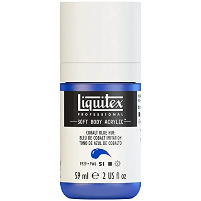 Abbildung von Liquitex 1959381 Professional Acrylfarbe Soft Body Künstlerfarbe in cremiger deckender Konsistenz, hohe Pigmentierung, lichtecht &amp; alterungsbeständig, 59ml Flasche Kobaltblau Imit.