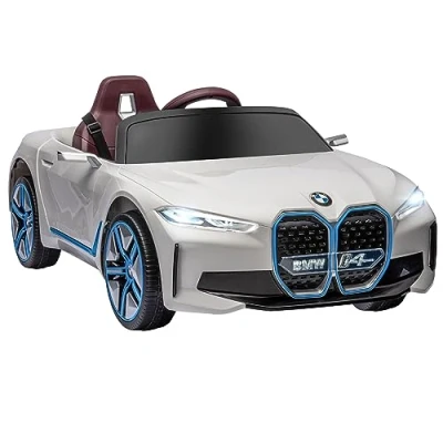 Abbildung von HOMCOM Elektro Kinderauto Kinder Elektroauto, Elektrisches Kinderfahrzeug mit Scheinwerfer, Belastbarkeit 30 kg, (1 tlg), Fernbedienung, Weiß