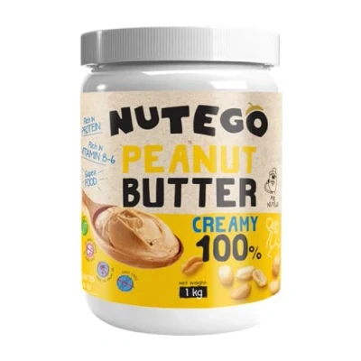 Abbildung von Nutego cremige Erdnussbutter 1kg 100% natürliche Erdnussmus Hoher Proteingehalt Erdnuss Butter ohne Zusätze von Salz, Zucker, Öl oder Palmfett Vegan