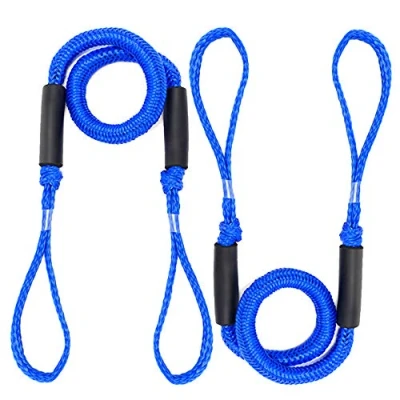 Abbildung von Arola Bungee Dock Line Festmacher Seil für Boote Leine Leinen Schnüre Kajak Bootsankerzubehör Strecken 2 Pack (Blau)