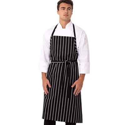 Abbildung von Chef Works Unisex Englische Kochschürze, Schwarz mit Kreidestreifen, Einheitsgröße