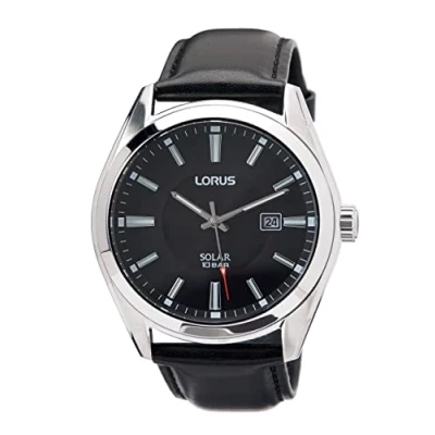 Abbildung von Lorus Herren Uhr Solar Edelstahl mit Lederband RX339AX9