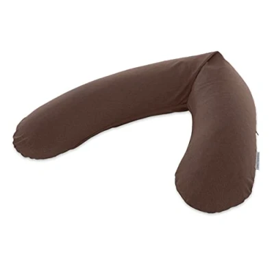 Abbildung von Theraline Das Original Schwangerschaftskissen &amp; Stillkissen 190cm Seitenschläferkissen Perlen inkl Stillkissenbezug Melange Kastanie Bambus Kollektion