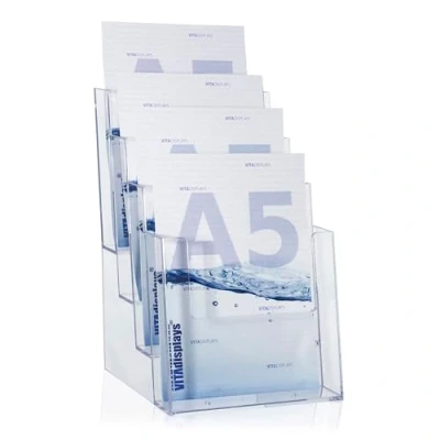 Abbildung von Taymar® DIN A5 Prospektständer mit 4 Etagen, Transparent