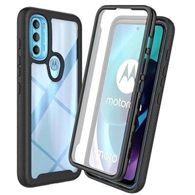 Abbildung von XINNI Hülle für Motorola Moto G71 5G, 360 Grad Stoßfeste Schutzhülle mit Integriertem Bildschirmschutz, Robuster Bumper Outdoor Full Body Case, Schwarz