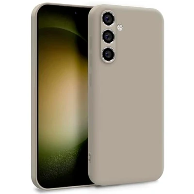 Abbildung von MyGadget Silikon Hülle kompatibel mit Samsung Galaxy S23 FE Zweilagige Handyhülle Kameraschutz Cover Innenfutter &amp; außen Dunkelgrau