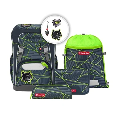 Abbildung von Step by Giant Set 5TEILIG Schulranzen für Kinder, Größe: One Size, Dark cat chiko