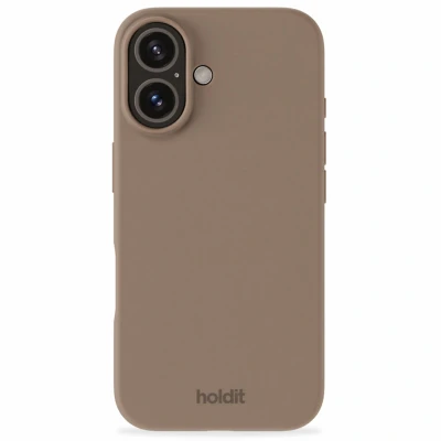 Abbildung von Apple iPhone 16 Hülle Silikon Holdit Hard Case/Backcover Handyhülle Braun