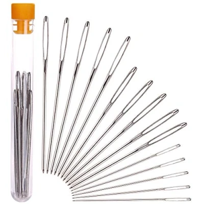Abbildung von H&amp;S 15 teiliges Set für Wolle oder Garn Bastelgarn, Large Eye Sewing Needles 15pc