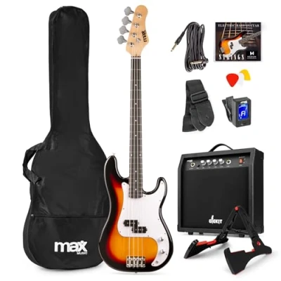 Abbildung von Max GigKit Bass Gitarre Komplett Set Rot