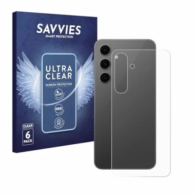 Abbildung von Savvies 6 Stück Schutzfolie für Samsung Galaxy S24 FE (Rückseite) Displayschutz Folie Ultra Transparent