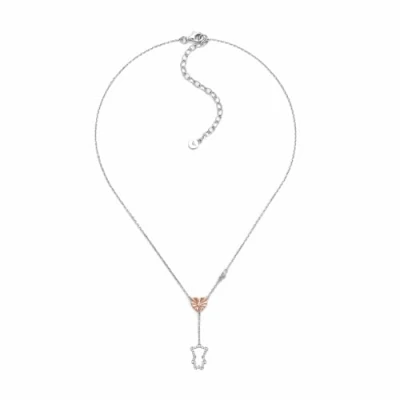 Abbildung von Emporio Armani Damen Edelstahl oder Sterlingsilber Halskette mit Karabinerverschluss, Sonic Silber